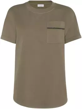 Футболка из джерси Brunello Cucinelli, зеленый