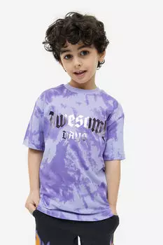 Футболка из джерси H&M, фиолетовый