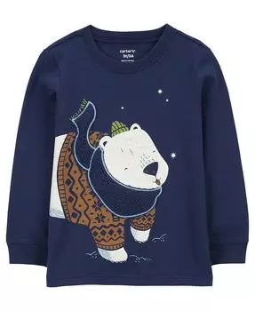 Футболка из джерси с белым медведем для мальчиков для малышей (малышей) Carter's, мультиколор