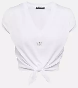 Футболка из джерси с декором DG DOLCE&GABBANA, белый