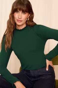 Футболка из джерси с длинным рукавом Love & Roses, зеленый