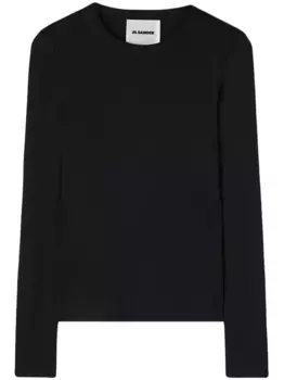 Футболка из джерси с длинными рукавами JIL SANDER, черный