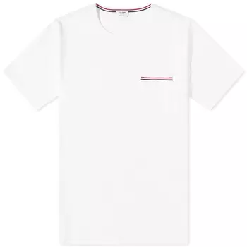 Футболка из джерси с карманами Thom Browne средней плотности, белый