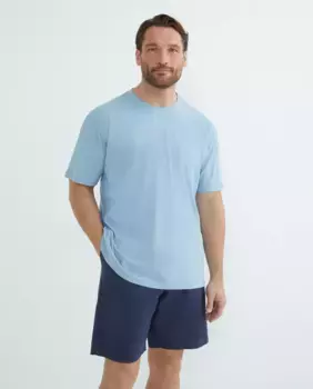 Футболка из джерси с коротким рукавом для мужчин больших размеров краситель для одежды Emidio Tucci, светло-голубой