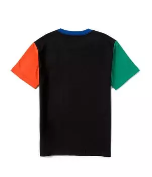 Футболка из джерси с короткими рукавами и цветными блоками Polo Ralph Lauren Little Boys 2T-7, черный
