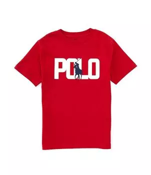 Футболка из джерси с короткими рукавами и логотипом Polo Ralph Lauren Little Boys 2T-7, красный