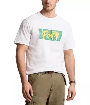 Футболка из джерси с короткими рукавами и логотипом Polo Ralph Lauren Big & Tall Classic Fit 1967, белый