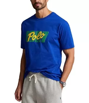 Футболка из джерси с короткими рукавами и логотипом Polo Ralph Lauren Big & Tall Classic Fit 1967, синий
