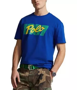 Футболка из джерси с короткими рукавами и логотипом Polo Ralph Lauren Classic Fit 1967, синий