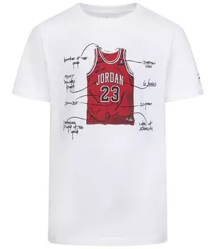 Футболка из джерси с короткими рукавами Jordan Big Boys 8–20, белый