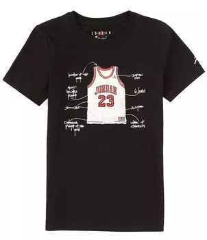 Футболка из джерси с короткими рукавами Jordan Big Boys 8–20, черный