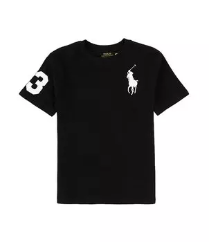 Футболка из джерси с короткими рукавами Polo Ralph Lauren Little Boys 2T-7 Big Pony, черный