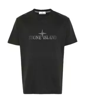 Футболка из джерси с круглым вырезом и логотипом Stone Island, серый