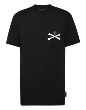 Футболка из джерси с круглым вырезом SS Skeleton Philipp Plein, цвет Black / White