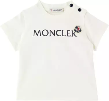 Футболка из джерси с логотипом для малышей Moncler Enfant, белый