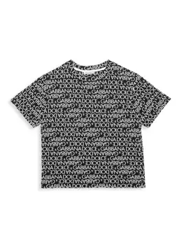 Футболка из джерси с логотипом Little Boy's & Boy's Dolce&Gabbana, белый