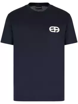 Футболка из джерси с нашивкой-логотипом EMPORIO ARMANI, синий