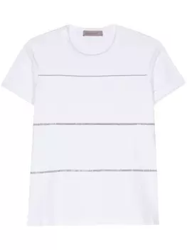 Футболка из джерси с отделкой бисером D.Exterior, белый