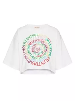 Футболка из джерси с петлями Valentino, белый