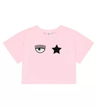 Футболка из джерси с принтом глаз из коллаборации с Chiara Ferragni Monnalisa, розовый