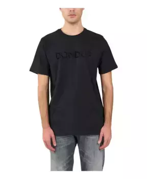 Футболка из джерси с пушистым логотипом Dondup, черный