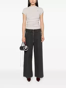 Футболка из джерси со сборками Elena Velez, бежевый