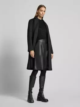 Футболка из фасонной пряжи с воротником-стойкой Marc Cain, черный