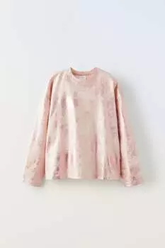 Футболка из фольги ZARA, пастельно-розовый