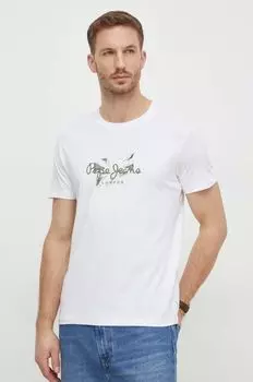 Футболка из графтового хлопка Pepe Jeans, белый