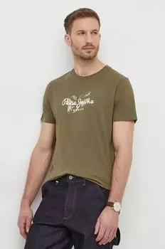 Футболка из графтового хлопка Pepe Jeans, зеленый