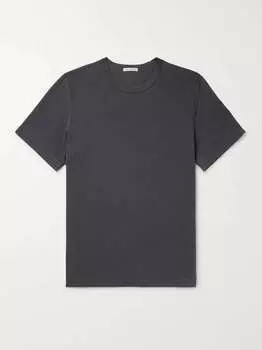 Футболка из гребенного хлопкового джерси JAMES PERSE, древесный уголь