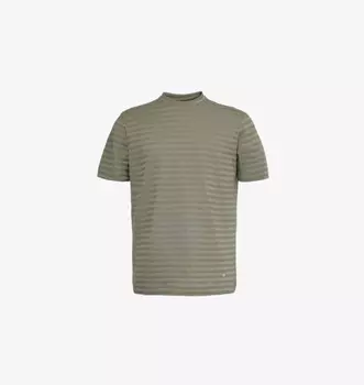 Футболка из хлопчатобумажной ткани в полоску с вышитым логотипом Emporio Armani, цвет dis. 3 horizontal st