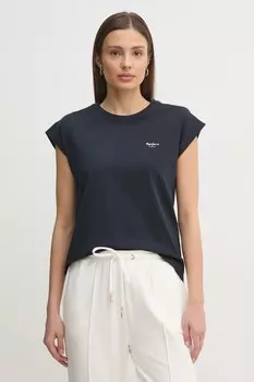 Футболка из хлопка BLOOMA Pepe Jeans, темно-синий
