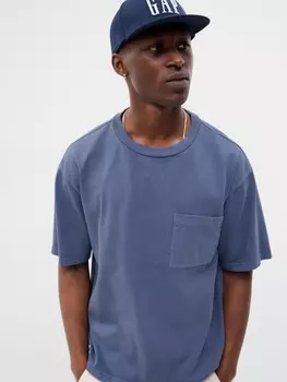 Футболка из хлопка большей плотности Gap, синий