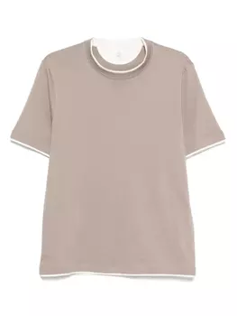 Футболка из хлопка Brunello Cucinelli, коричневый