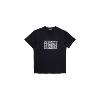 Футболка из хлопка черного и белого цветов Emporio armani underwear