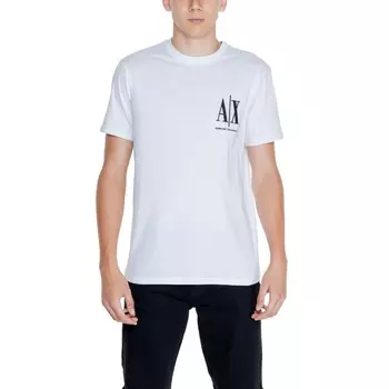 Футболка из хлопка черного и белого цветов Armani Exchange