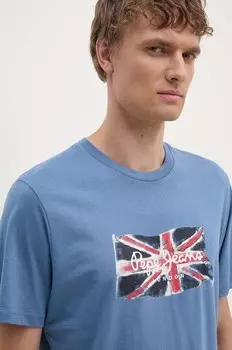 Футболка из хлопка Clag Pepe Jeans, синий