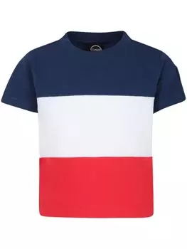 Футболка из хлопка Colmar Kids в полоску с логотипом, синий