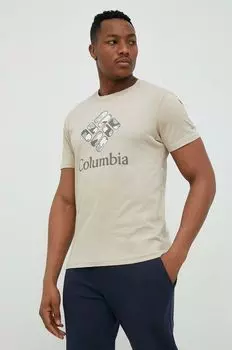 Футболка из хлопка Columbia, бежевый