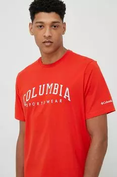 Футболка из хлопка Columbia, красный