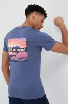 Футболка из хлопка Columbia, синий