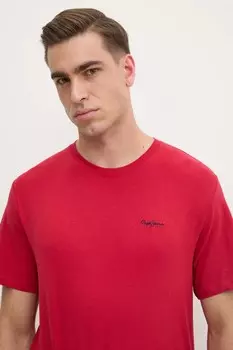 Футболка из хлопка CONTRAST CONNOR Pepe Jeans, красный