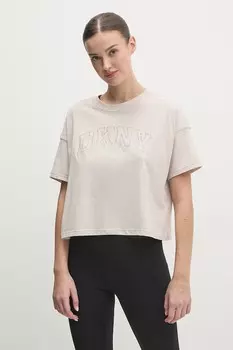 Футболка из хлопка Dkny, бежевый