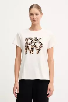 Футболка из хлопка Dkny, бежевый
