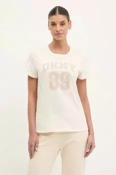 Футболка из хлопка Dkny, бежевый
