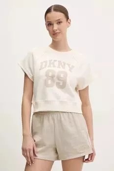 Футболка из хлопка Dkny, бежевый