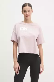 Футболка из хлопка Dkny, розовый