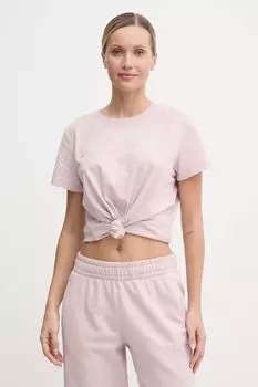 Футболка из хлопка Dkny, розовый