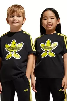 Футболка из хлопка для детей Adidas Originals, черный